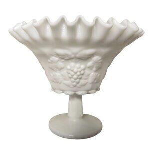 WESTMORELAND Compote‎ Paneled Grape Milk Glass